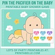 Pin the Pacifier on the Baby Game | Baby shower games for large groups ...