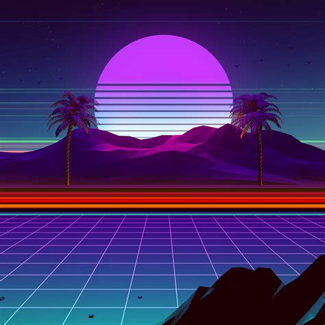 2048x2048 Retro Wave 4k Ipad Air Hd 4k Wallpapers Images Backgrounds