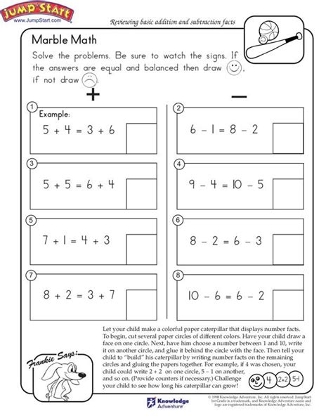 1st Grade Math Worksheets Jumpstart How Slabman