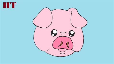 How To Draw A Cute Pig Face Step By Step Youtube