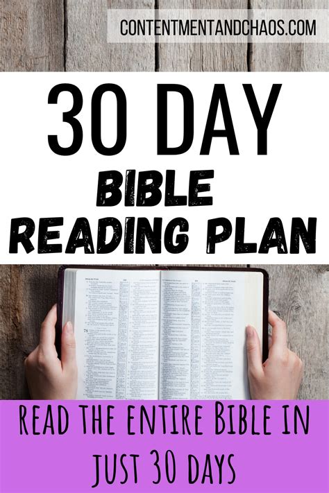How To Read The Entire Bible In 30 Days Bible Reading Plan Read