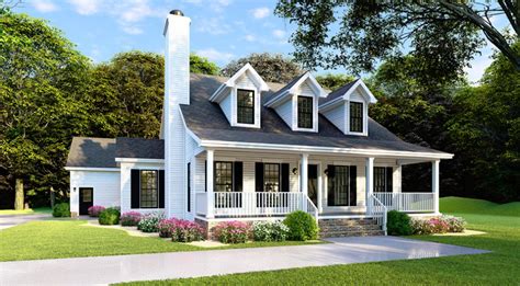 4 Bedroom Farmhouse Plan With Covered Porches