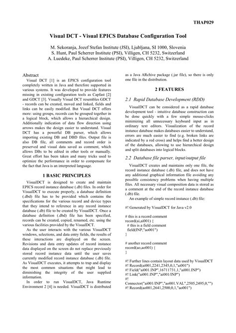 Pdf Visual Dct Visual Epics Database Configuration Tool