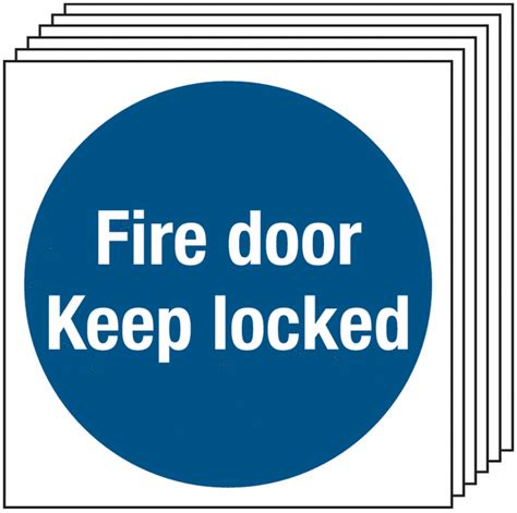 6 Pack Fire Door Keep Locked Signs Seton
