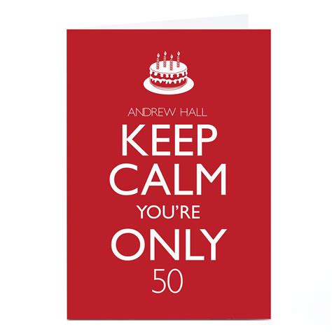 Buy Personalised Birthday Card Keep Calm Any Age For Gbp 179 Card