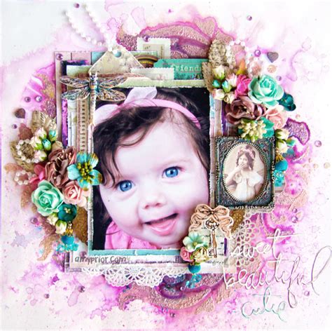 tn sweet beautiful cutie by amy prior page layout layouts mixed media scrapbooking crafters
