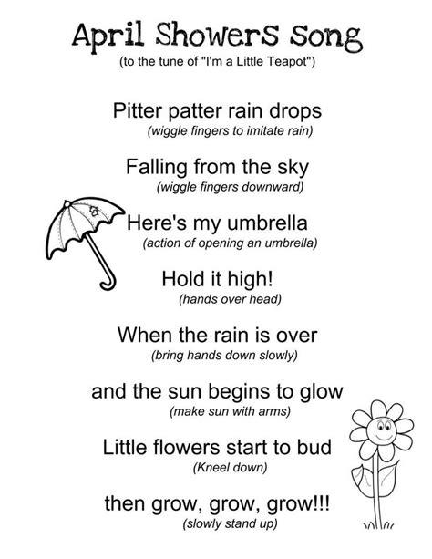 April Showers Song April Showers Song Kindergarten