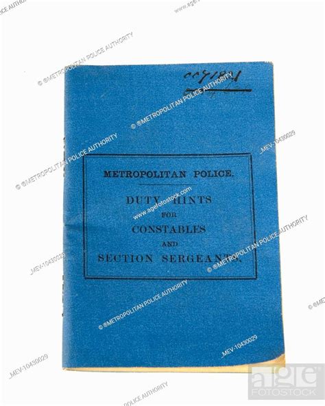 A Metropolitan Police Instruction Book Duty Hints For Constables And