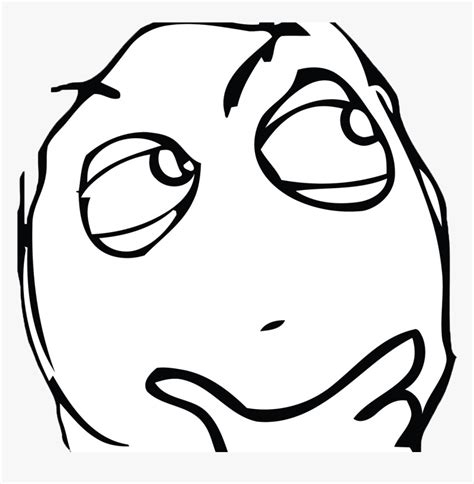 Troll Face Thinking Thinking Meme Face Png Transparent Png