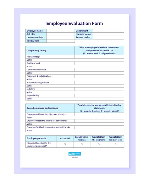 Employee Evaluation Template Comprehensive Guide Free Download Laptrinhx News