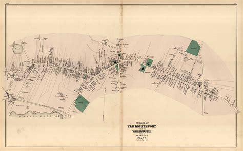 Walkers 1880 Map Of Village Of Yarmouthport And Yarmouth Town Of