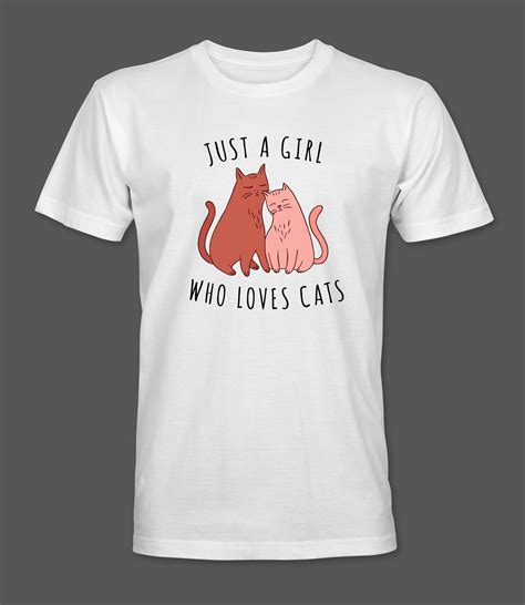 Just A Girl Who Loves Cats T Shirt Cat Lover T Shirt Etsy Uk