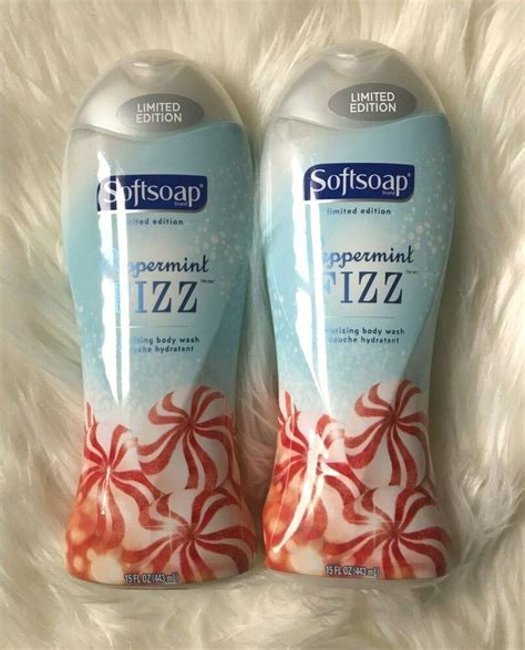 2 x new softsoap peppermint fizz christmas holiday limited edition body wash softsoap