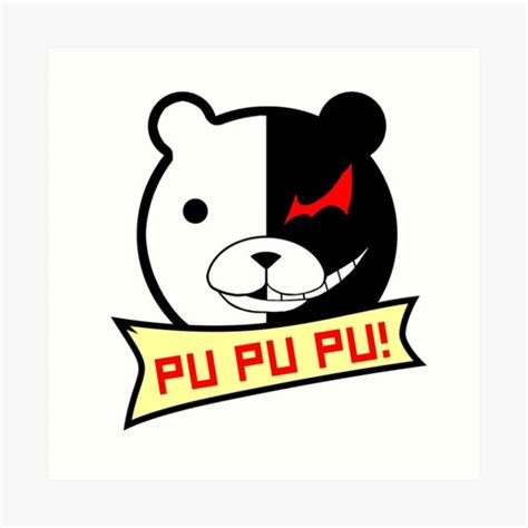 Monokuma Pu Pu Pu Art Print For Sale By Lululroses Redbubble