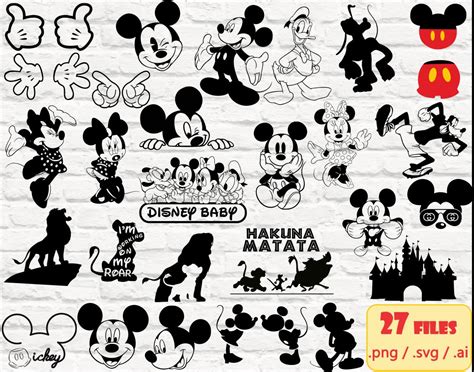 Disney Bundle Svg Png Files For Cricut Mickey Mouse Bundle Etsy