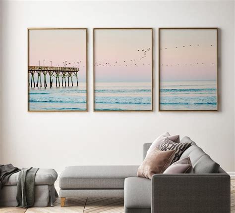 Coastal Wall Art Set Of 3 Prints Ocean Print 3 Piece Wall Art Bedroom