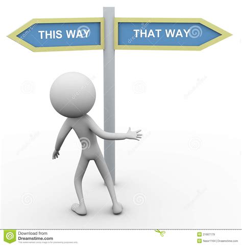 3d Man Which Way To Go Royalty Free Stock Images - Image: 21667179