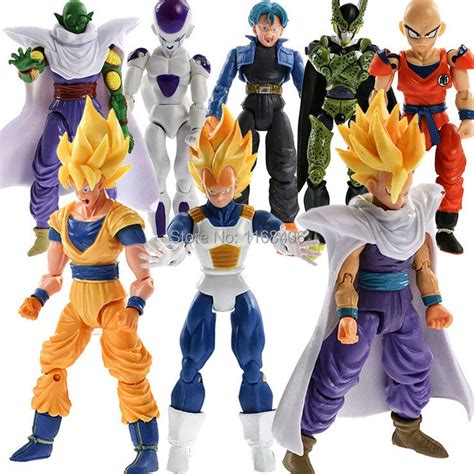 Lots 8x Dragon Ball Z Figuras De Accion Conjunto Flexible Super Saiyan Son Goku Juguetes Action