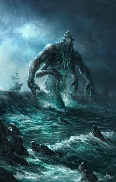 Pin By Anthony Steedley On Big C Scary Sea Creatures Sea Monster Art