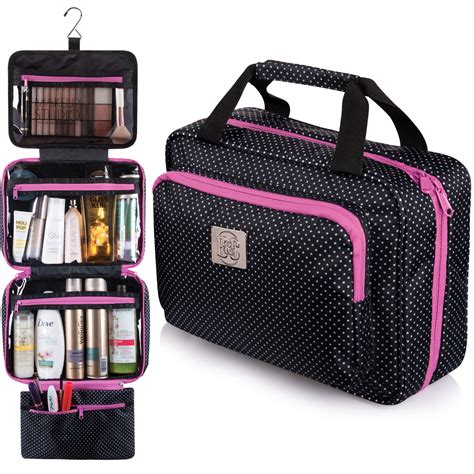 Large Travel Cosmetic Bag For Women Hanging Travel Toiletry And Makeup Bag With Many Pockets