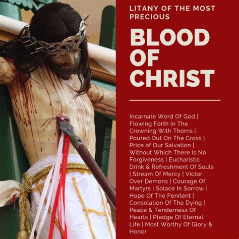 The Litany Of The Most Precious Blood Of Jesus Catholic Link