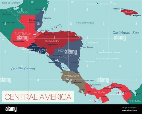 Central America Map Stock Vector Images Alamy