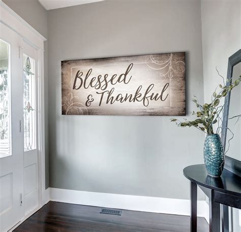Christian Wall Art Blessed And Thankful Wood Frame Ready To Hang