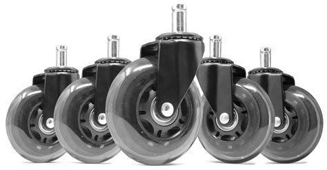 Wen 3 Inch Polyurethane Replacement Office Chair Swivel Caster Wheels