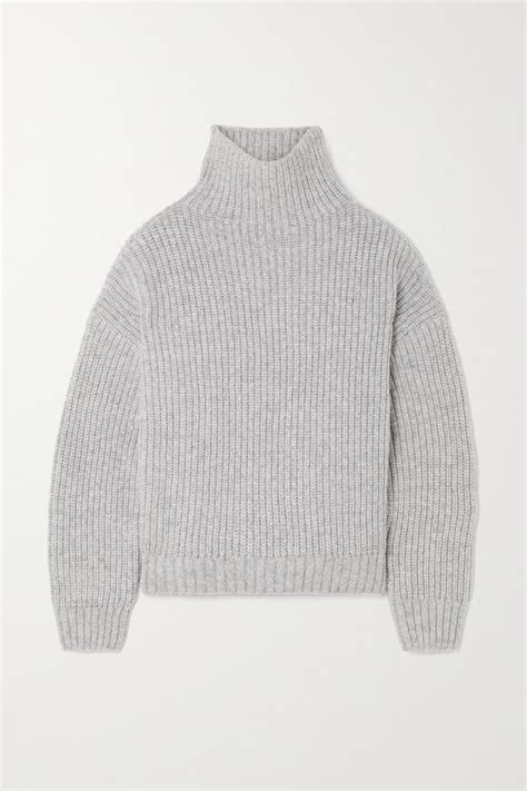 Anine Bing Sydney Oversized Ribbed Knit Sweater In Gray Lyst