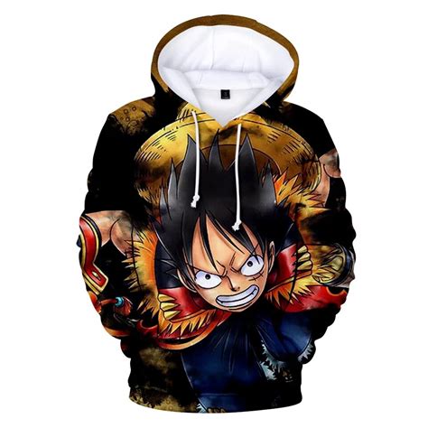 Fashion 3d Hoodie Sweatshirt Anime One Piece Monkey D Luffy Hooded