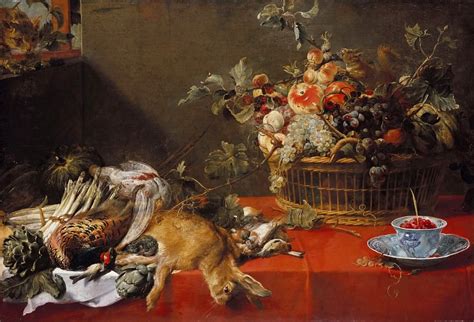Frans Snyders 1579 1657 Still Life With Hunting Prey Fruit Basket