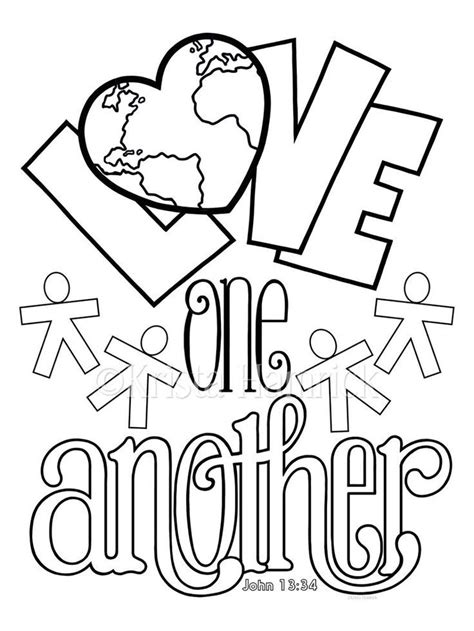 God Is Love Love One Another 2 Coloring Pages For Children Etsy
