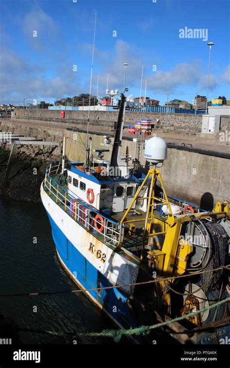 Fishing Boat Tied Up In Newer Part Of Eyemouth Harbor Eyemouth