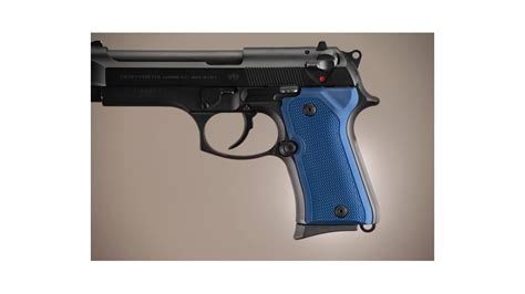 Hogue Beretta 92 Handgun Grip Compact Checkered Aluminum Matte Blue