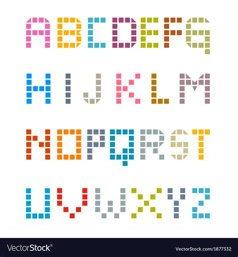 Colorful Square Alphabet Royalty Free Vector Image