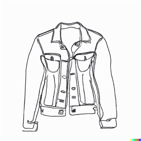 Girls Jean Jacket Sketch Fashion Flat Sketch Technical Drawing For