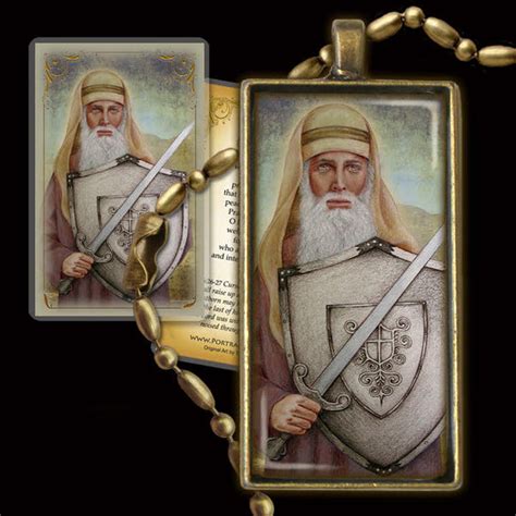St Joshua Pendant And Holy Card T Set Portraits Of Saints