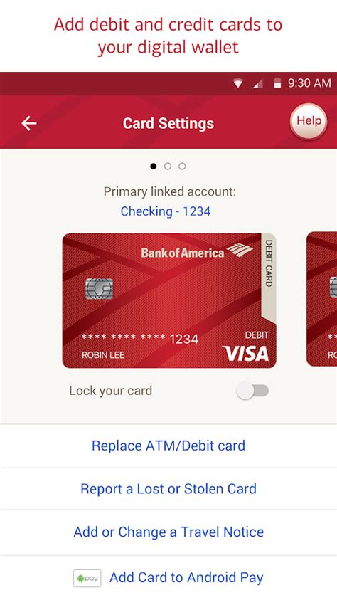 The bank of america travel rewards credit card does come with some travel perks, such as rental car insurance, a 0% foreign transaction fee and emergency card replacement, but no trip cancellation coverage. Bank of America Mobile Banking - Android Apps on Google Play