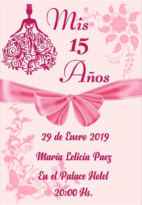 Descarga Gratis Invitación de 15 años en Pdf Editable Cards Evelyn