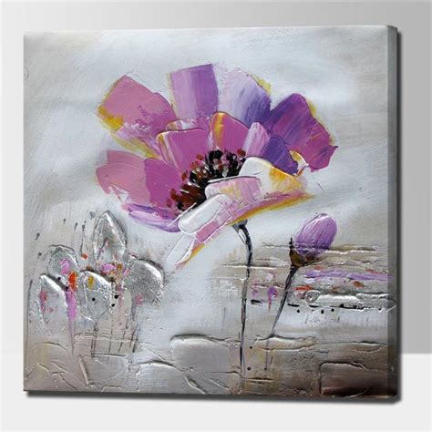 Flower Painting Together With Palette Knife Acrylic