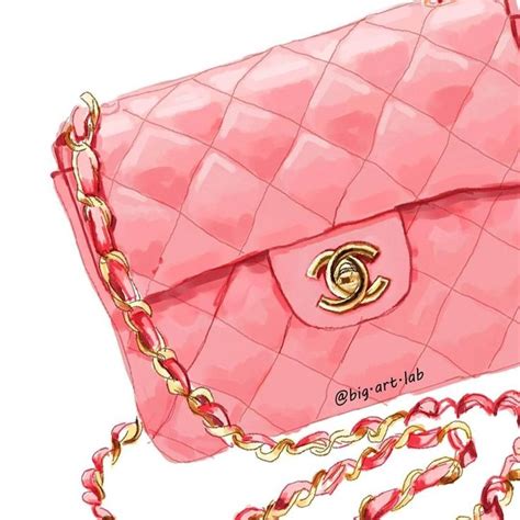 A Pink Chanel Bag Is Shown On A White Background