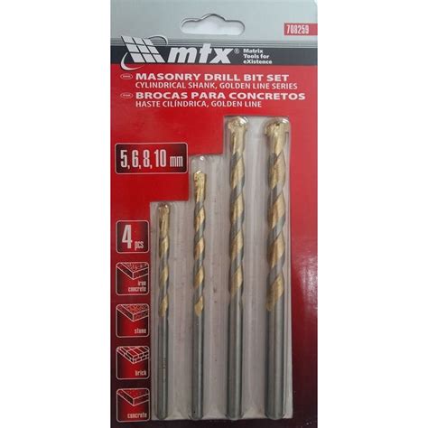 Jogo Brocas 708259 Gold Concreto 4pcs Mtx Cosama