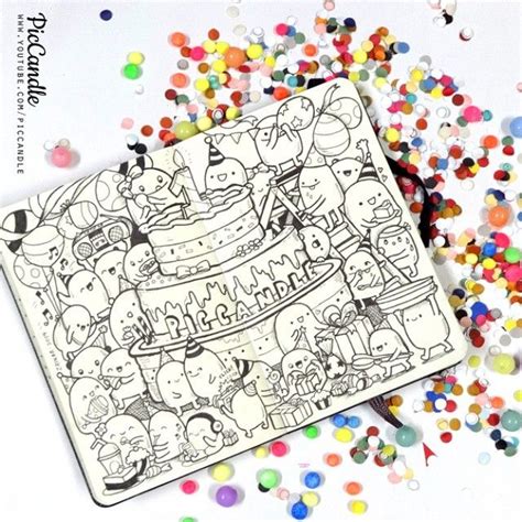 A Coloring Book Surrounded By Confetti And Sprinkles