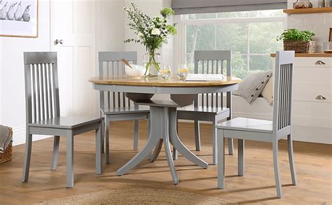Get insight on art van furniture real problems. Hudson Round Painted Grey and Oak Extending Dining Table ...