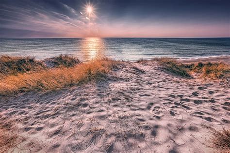 Dänischer Sonnenuntergang Jütland Dänemark Dünen Küste Nordsee