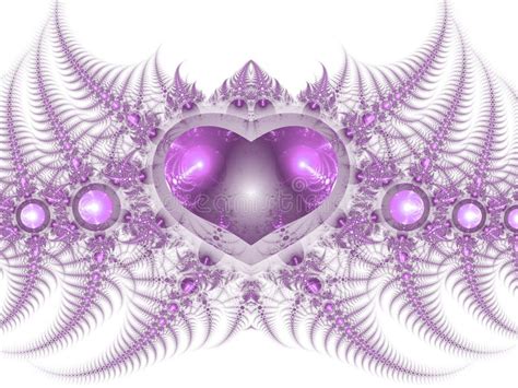 Purple Fractal Heart Stock Illustration Illustration Of Decoration