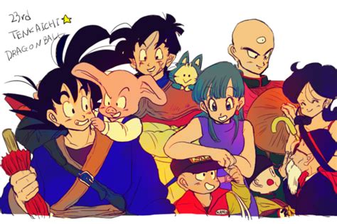 Lunch Master Roshi Chiaotzu Tien Bulma Krillin Yamcha Puar Oolong And Goku Anime