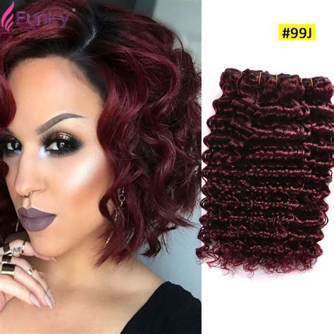 2017 99j Brazilian Virgin Hair 99j Color Weave Red Burgundy 99j 3bundle Deals 8 30inch Red Wine