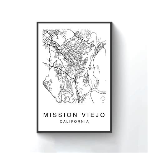 Mission Viejo Map Print Mission Viejo Map Poster Wall Art City Map