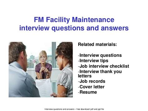 Fm Facility Maintenance Interview Questions And Answers